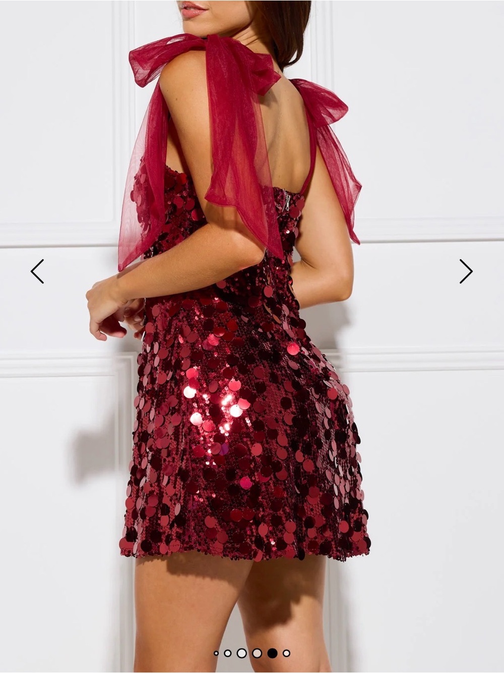 Sequin Mini Dress - Red - Picture 11 of 12
